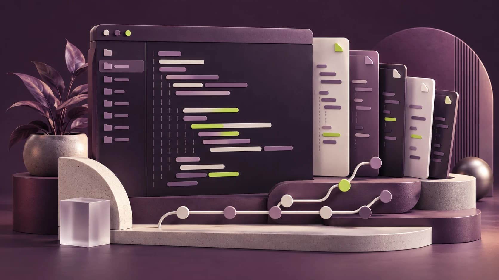 Source-controlled modern developer workflow integrating VS Code, APEXLang, and AI code assistance.